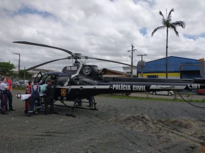 <strong>Aeronave transfere paciente enfartado de Praia Grande para Criciúma</strong>