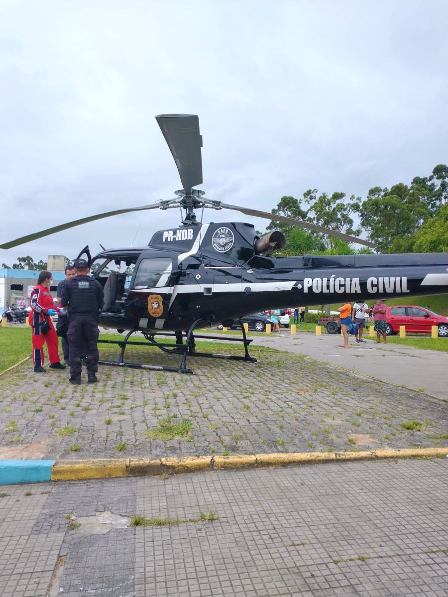 Criança socorrida pelo serviço aeromédico em Araranguá passa bem