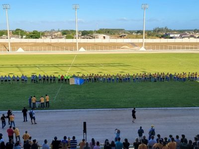 Jogo histórico do AEC contra o Figueira marcou a inauguração da nova Arena Poliesportiva