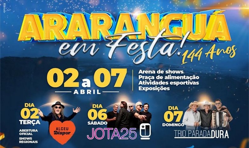 Alceu Valença, Jota Quest e Trio Parada Dura são atrações confirmadas no Araranguá em Festa