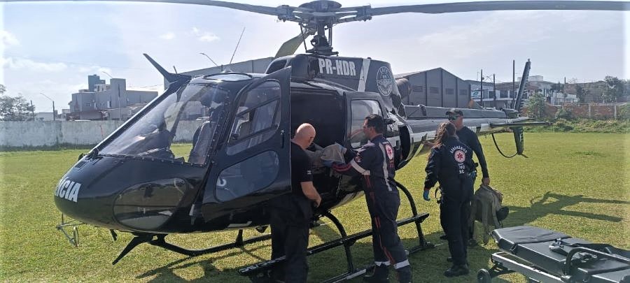Idoso com suspeita de AVC é transferido pelo serviço aeromédico para hospital de Criciúma