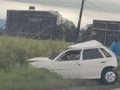 Colisão envolvendo caminhão e dois automóveis, deixa mulher ferida na Sanga da Toca