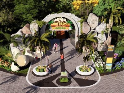 Confira como vai ficar o Parque Belinzoni com os dinossauros, em Araranguá (VÍDEO)