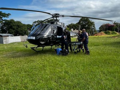 Serviço Aeromédico transfere idosa com suspeita de infarto de Araranguá para hospital de Sombrio