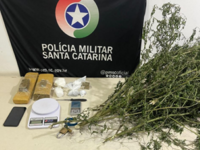 Traficante é preso com quase dois quilos de maconha após ameaçar moradores com arma de fogo na Gaivota