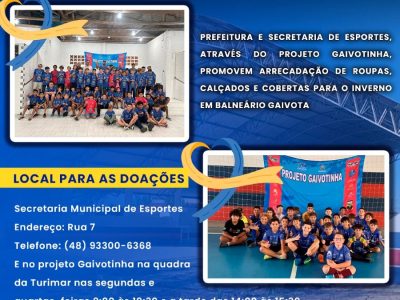 Projeto Gaivotinha lança Campanha do Agasalho