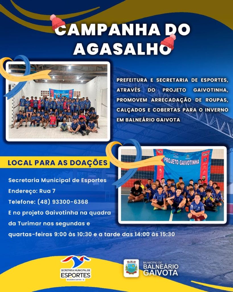 Projeto Gaivotinha lança Campanha do Agasalho