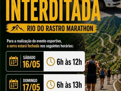 Serra do Rio do Rastro terá interdição neste fim de semana para realização de maratona