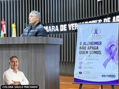 Médico faz alerta sobre Alzheimer na Câmara de Araranguá e ex-presidente do PP estadual assume secretaria no governo e Amin reage