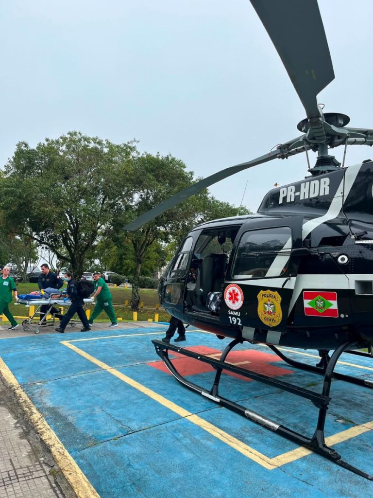 Idoso vítima de infarto é transferido de Araranguá para hospital de Sombrio