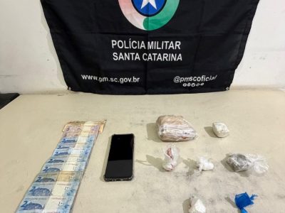 Polícia Militar prende homem acusado de tráfico de drogas no interior de Sombrio