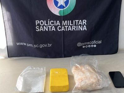 Polícia Militar prende traficante com mais de dois quilos de cocaína no interior de Balneário Gaivota