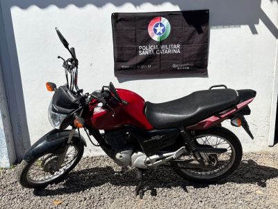 Polícia Militar recupera mais uma motocicleta furtada em Araranguá