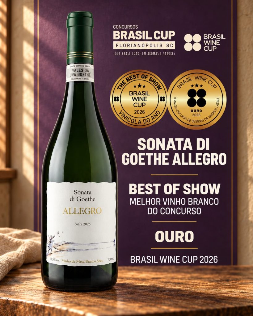 Vinícolas dos Vales da Uva Goethe conquistam medalhas no Brasil Wine Cup 2026