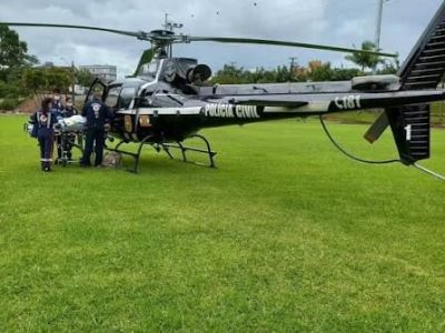 Idoso com problemas cardíacos é transferido pelo serviço aeromédico para hospital de Sombrio