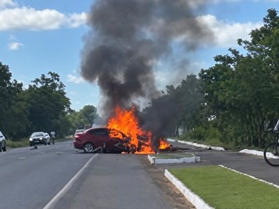 Colisão na SC-285 em Turvo envolve automóvel e, motocicleta e deixa dois mortos